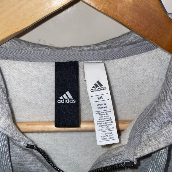 Adidas Jacket- size XS- Grey zip up jacket with adidas detailing - Picture 4 of 4